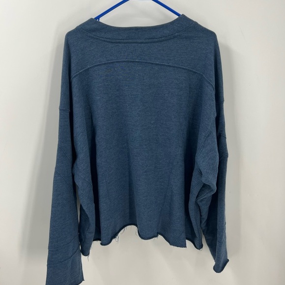 FREE PEOPLE MOVEMENT Play On Half Snap Pullover In French Navy M - Picture 3 of 13
